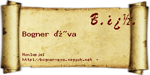 Bogner Éva névjegykártya